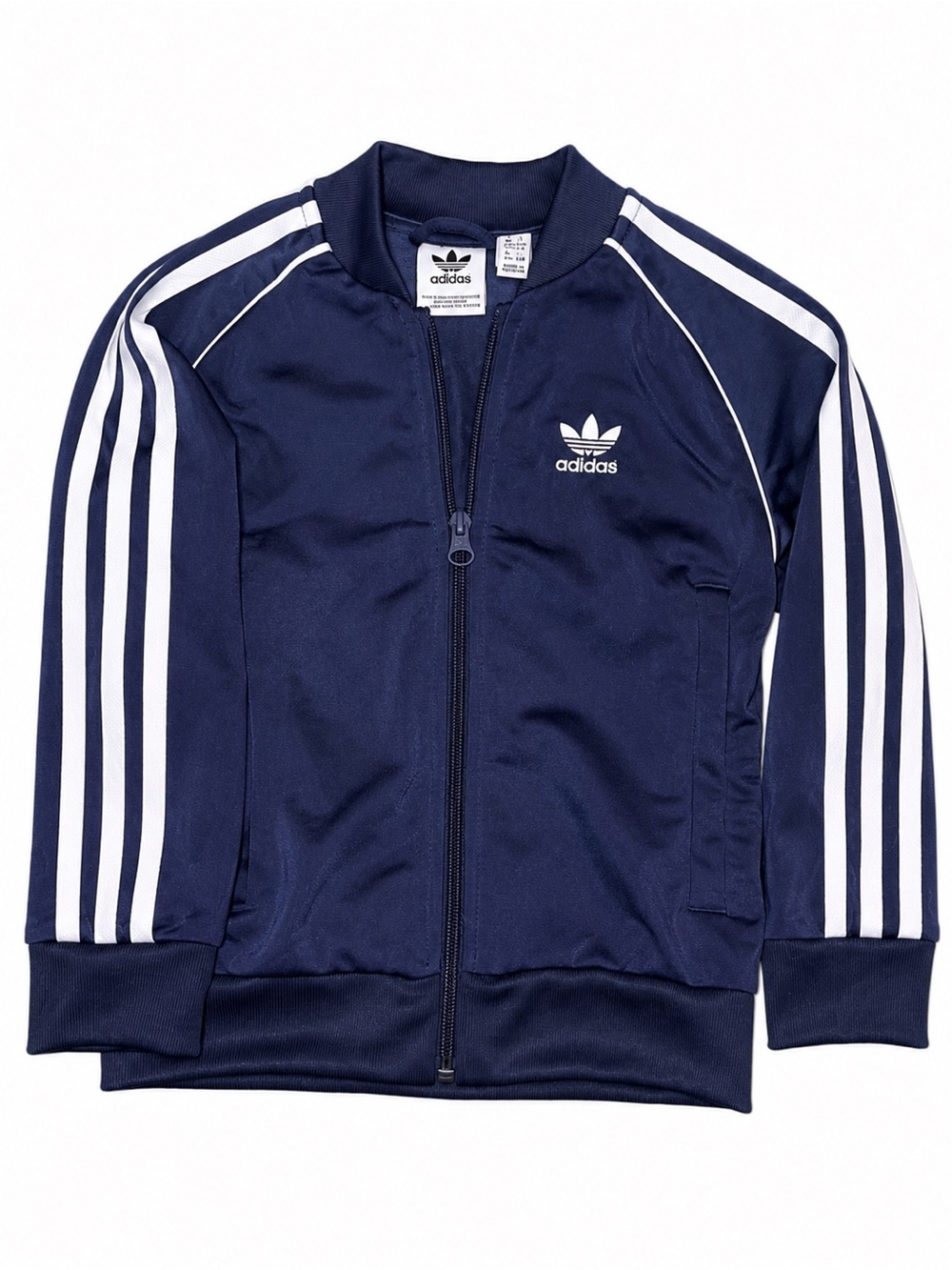 adidas Kids Navy and White Track Jacket with 3-Stripes